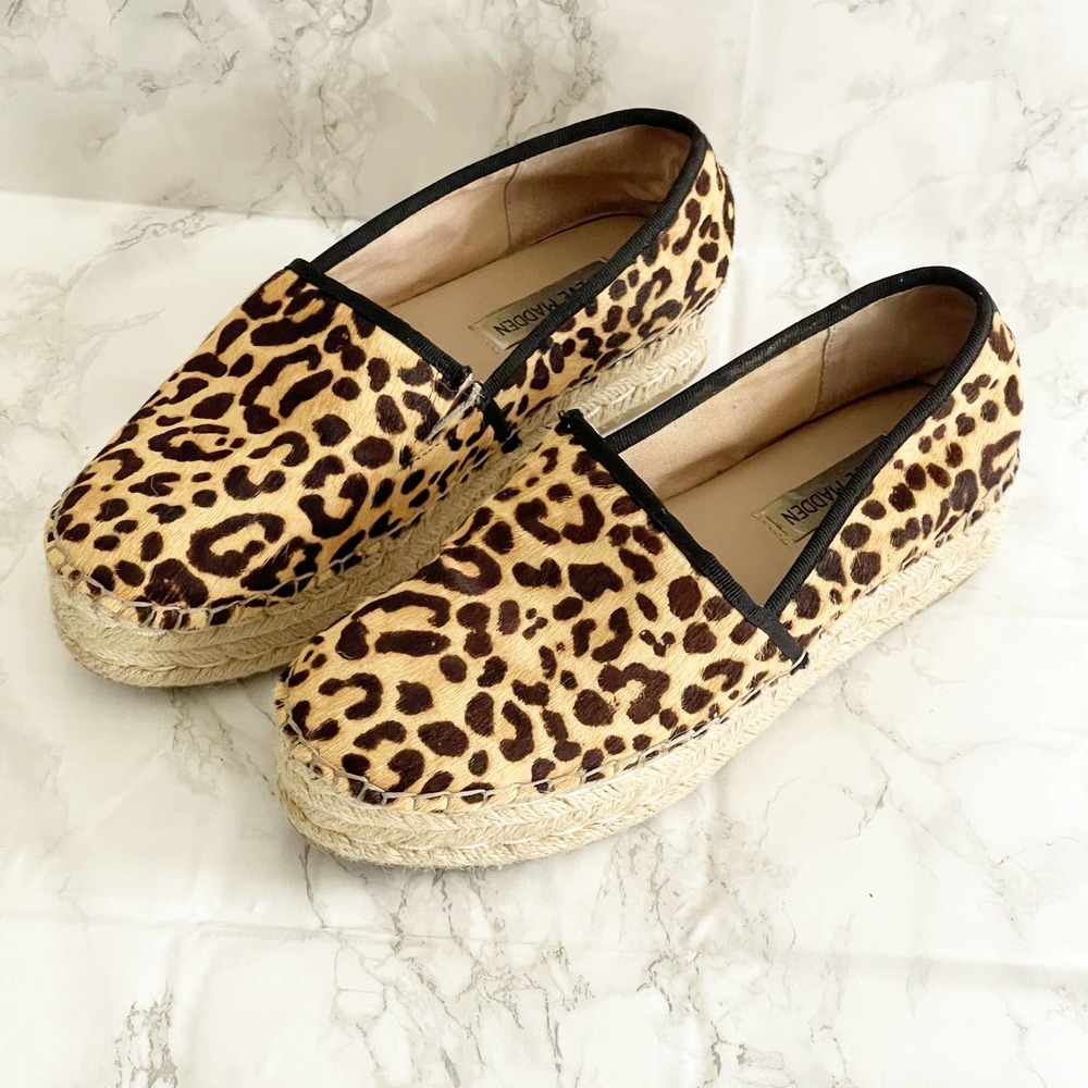 STEVE MADDEN Alexia Leopard Espadrille Slip Ons 8